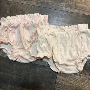 Baby GAP Cream and Pink Diaper Covers bloomers shorts 12-18 months